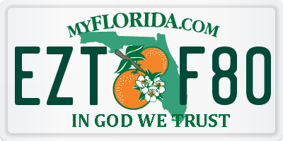 FL license plate EZTF80