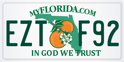 FL license plate EZTF92