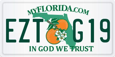 FL license plate EZTG19