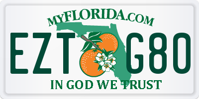 FL license plate EZTG80