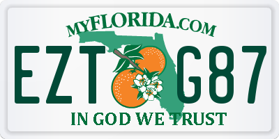 FL license plate EZTG87