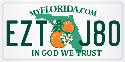 FL license plate EZTJ80