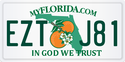 FL license plate EZTJ81