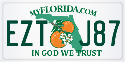 FL license plate EZTJ87