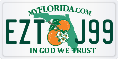 FL license plate EZTJ99