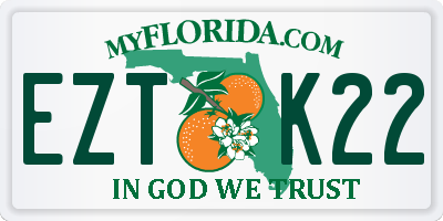 FL license plate EZTK22