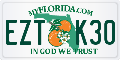 FL license plate EZTK30