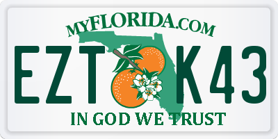 FL license plate EZTK43