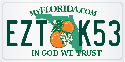 FL license plate EZTK53