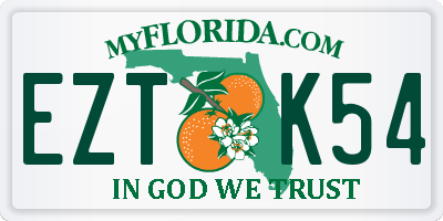 FL license plate EZTK54