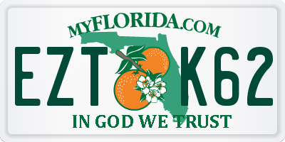 FL license plate EZTK62