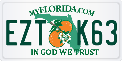 FL license plate EZTK63