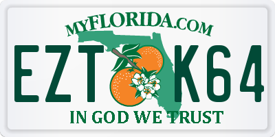 FL license plate EZTK64