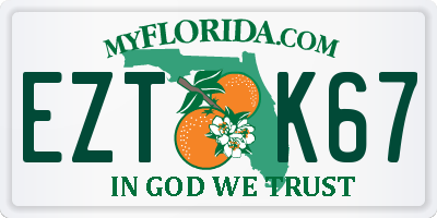 FL license plate EZTK67