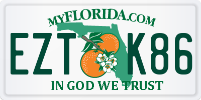 FL license plate EZTK86