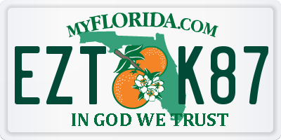 FL license plate EZTK87