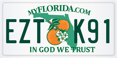 FL license plate EZTK91