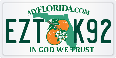 FL license plate EZTK92