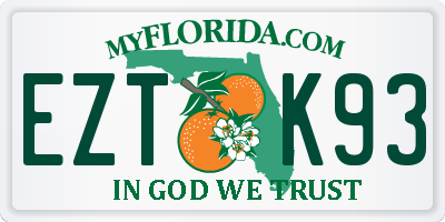 FL license plate EZTK93