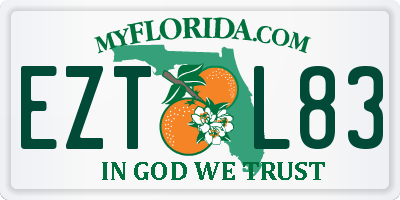 FL license plate EZTL83