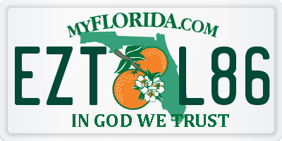 FL license plate EZTL86