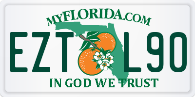 FL license plate EZTL90