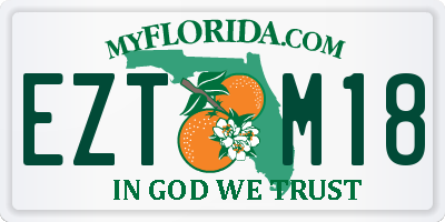 FL license plate EZTM18