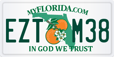 FL license plate EZTM38