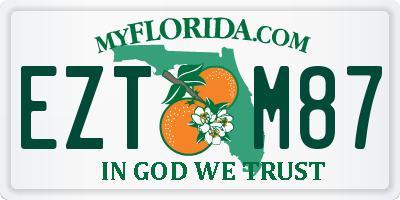 FL license plate EZTM87