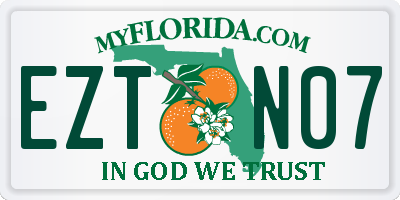 FL license plate EZTN07