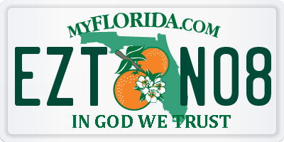 FL license plate EZTN08