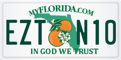 FL license plate EZTN10