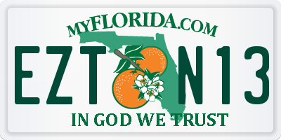 FL license plate EZTN13