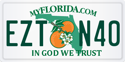 FL license plate EZTN40