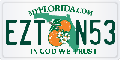 FL license plate EZTN53