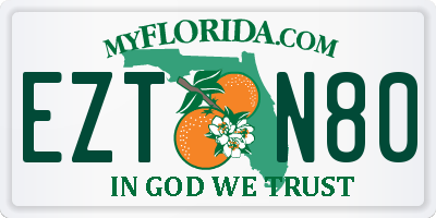 FL license plate EZTN80