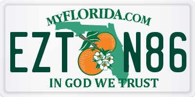 FL license plate EZTN86