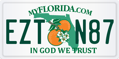 FL license plate EZTN87