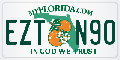 FL license plate EZTN90