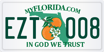 FL license plate EZTO08