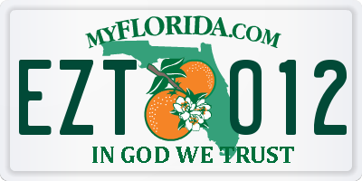 FL license plate EZTO12