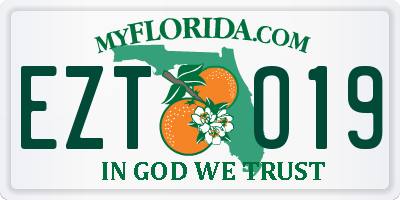 FL license plate EZTO19