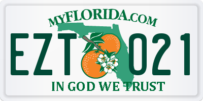 FL license plate EZTO21