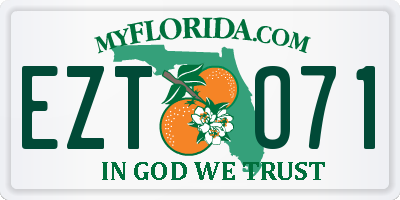 FL license plate EZTO71