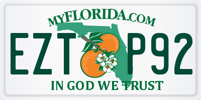 FL license plate EZTP92