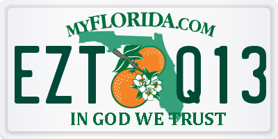 FL license plate EZTQ13