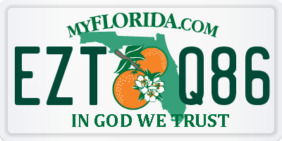 FL license plate EZTQ86