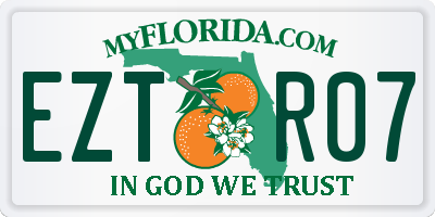 FL license plate EZTR07