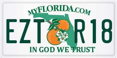 FL license plate EZTR18