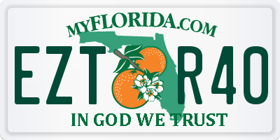 FL license plate EZTR40